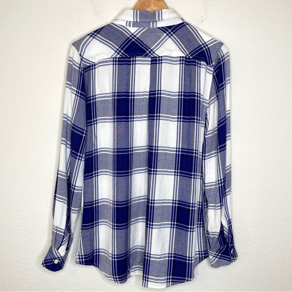 Rails Plaid Cobalt White Button Up Long Sleeve Sh… - image 4